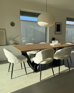 Set di 2 sedie da pranzo ONAGA Bouclé Bianco