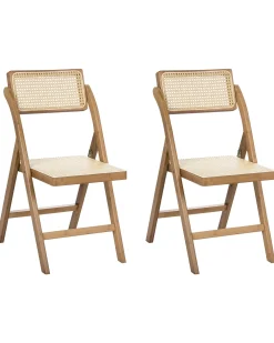 Set di 2 sedie da pranzo Pieghevole MODANE Bambù Marrone
