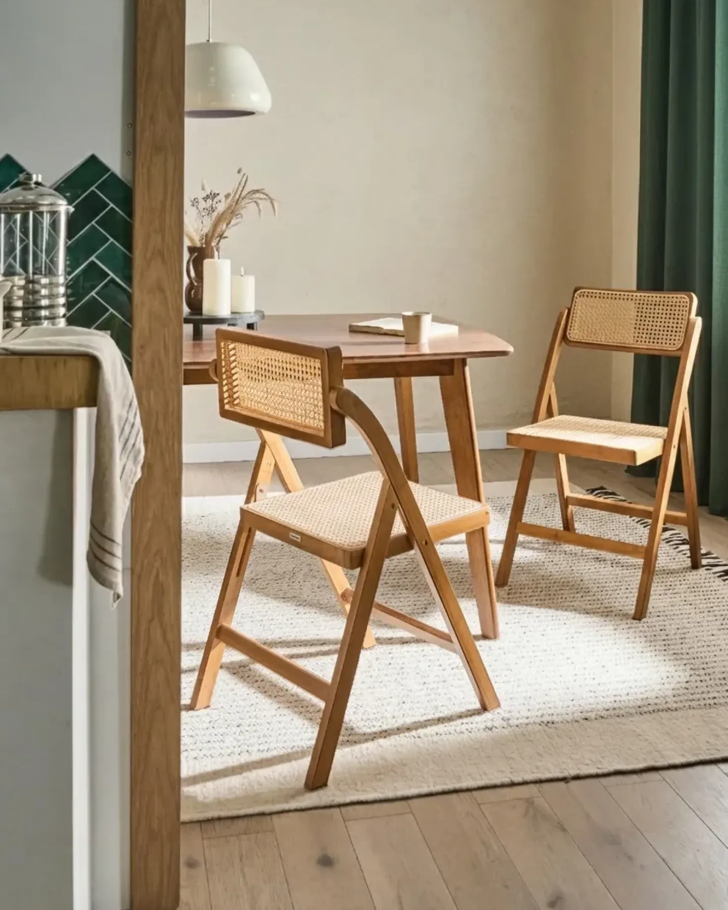 Set di 2 sedie da pranzo Pieghevole MODANE Bambù Marrone