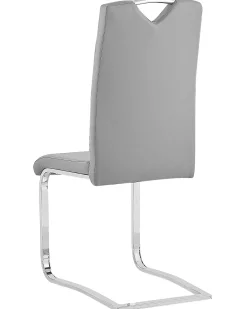 Set di 2 sedie da pranzo PICKNES Pelle sintetica Grigio chiaro