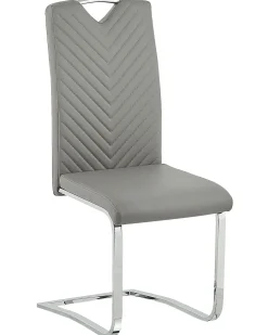 Set di 2 sedie da pranzo PICKNES Pelle sintetica Grigio chiaro