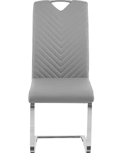 Set di 2 sedie da pranzo PICKNES Pelle sintetica Grigio chiaro