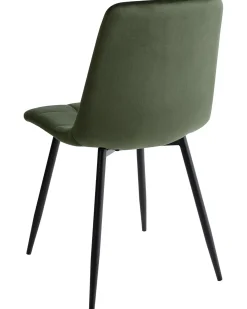 Set di 4 sedie da pranzo POWELL Velluto Verde oliva