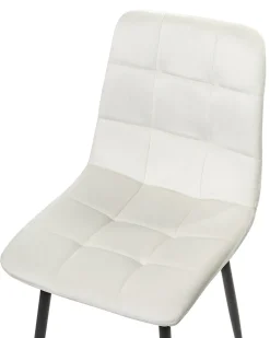 Set di 4 sedie da pranzo POWELL Velluto Bianco sporco