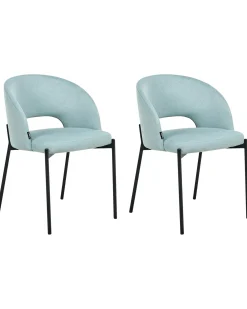Set di 2 sedie da pranzo PENNY Tessuto Azzurro