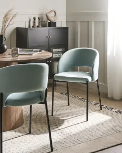 Set di 2 sedie da pranzo PENNY Tessuto Azzurro