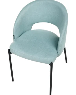 Set di 2 sedie da pranzo PENNY Tessuto Azzurro