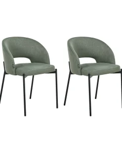 Set di 2 sedie da pranzo PENNY Tessuto Verde scuro