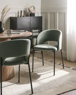 Set di 2 sedie da pranzo PENNY Tessuto Verde scuro