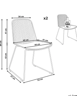 Set di 2 sedie da pranzo PENSACOLA Metallo Nero