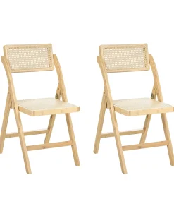 Set di 2 sedie da pranzo Pieghevole MODANE Bambù Marrone chiaro