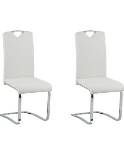 Set di 2 sedie da pranzo PICKNES Pelle sintetica Bianco sporco