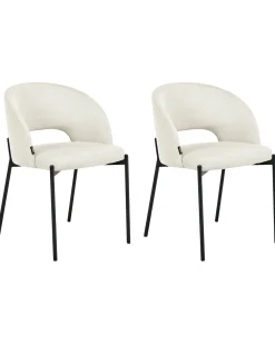 Set di 2 sedie da pranzo PENNY Tessuto Beige chiaro
