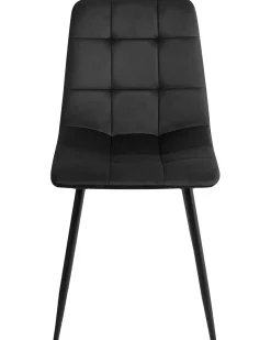 Set di 4 sedie da pranzo POWELL Velluto Nero