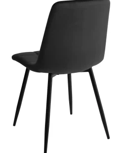 Set di 4 sedie da pranzo POWELL Velluto Nero