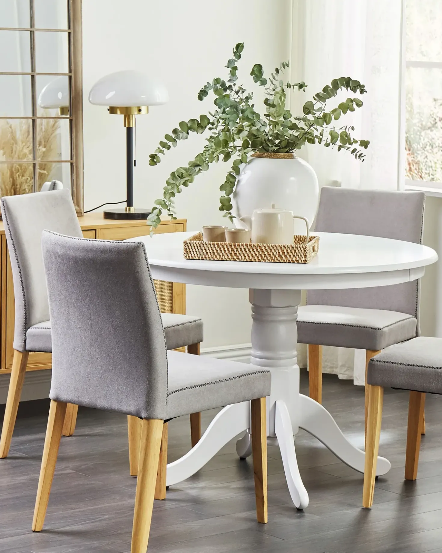 Set di 2 sedie da pranzo PHOLA Tessuto Grigio