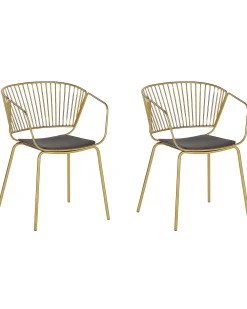 Set di 2 sedie da pranzo RIGBY Metallo Oro