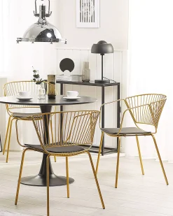 Set di 2 sedie da pranzo RIGBY Metallo Oro