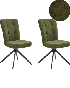Set di 2 sedie da pranzo RYAN Bouclé Verde