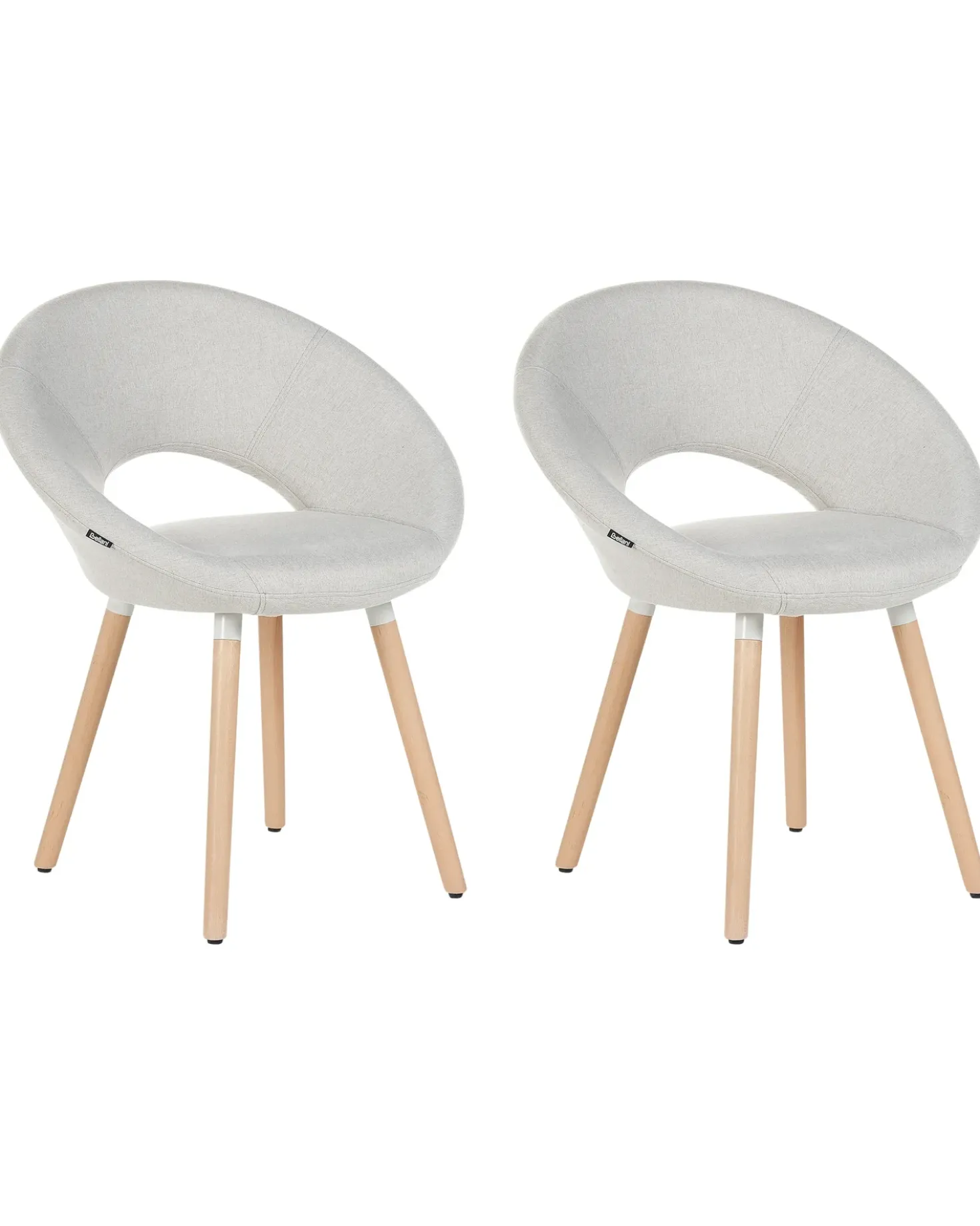 Set di 2 sedie da pranzo ROSLYN Tessuto Grigio chiaro