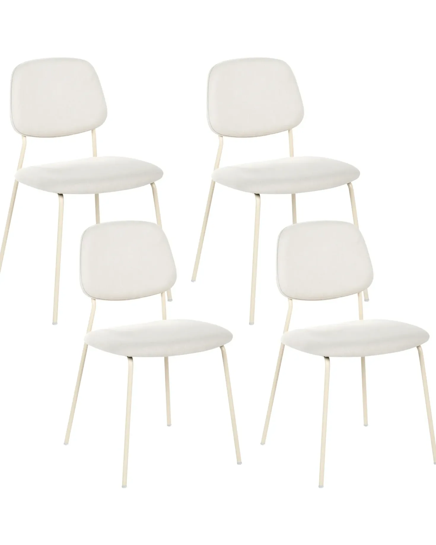 Set di 4 sedie da pranzo RILEY Tessuto Bianco sporco