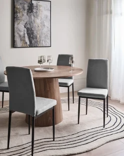 Set di 4 sedie da pranzo RINER Tessuto Grigio