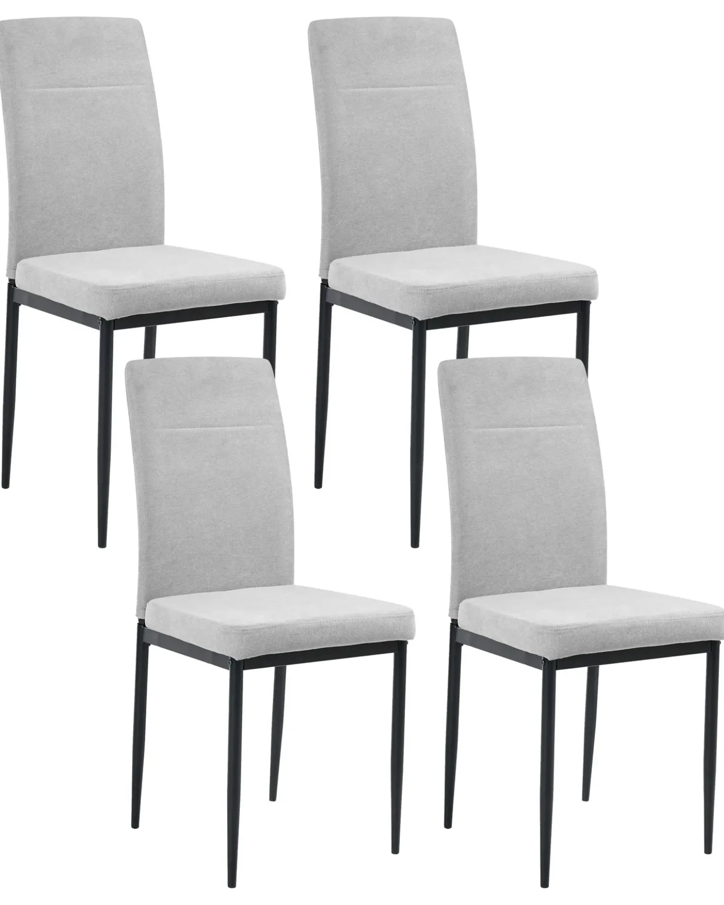 Set di 4 sedie da pranzo RINER Tessuto Grigio