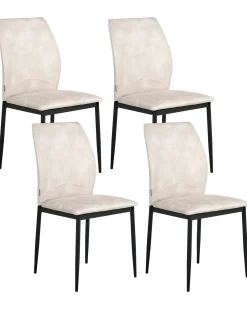 Set di 4 sedie da pranzo ROCHEPORT Tessuto Beige chiaro