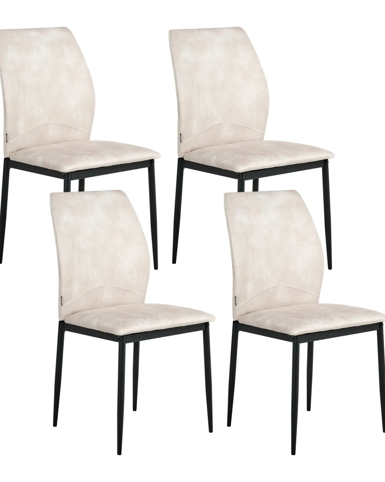 Set di 4 sedie da pranzo ROCHEPORT Tessuto Beige chiaro