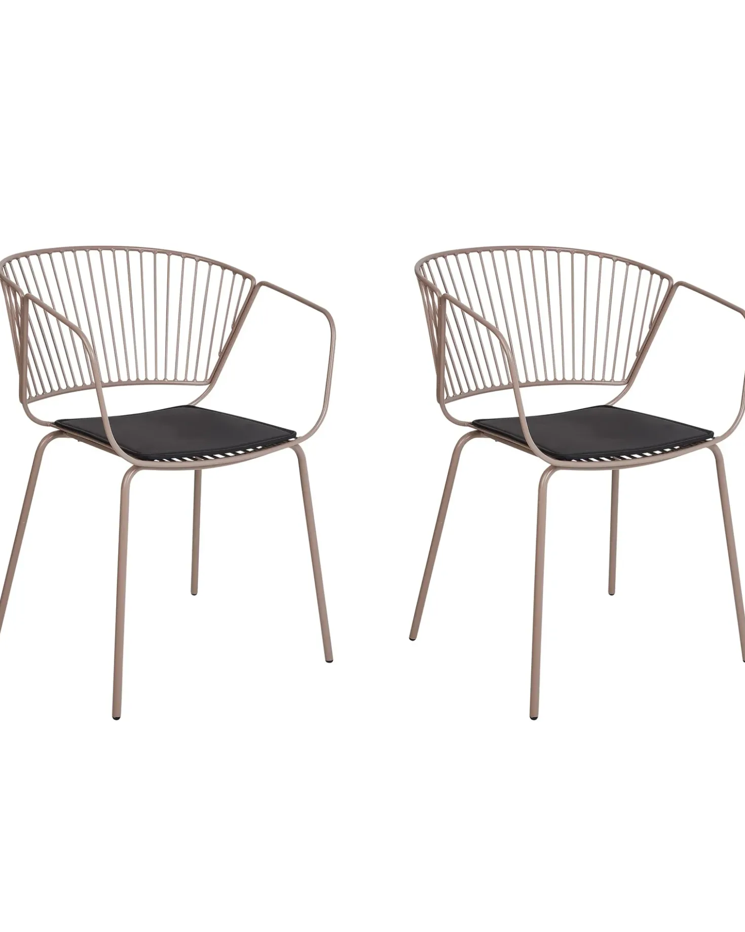 Set di 2 sedie da pranzo RIGBY Metallo Beige