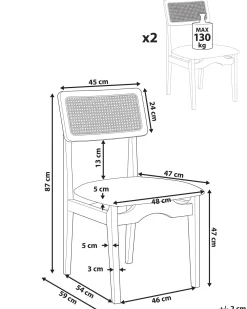 Set di 2 sedie da pranzo RUBONIA Legno Marrone scuro