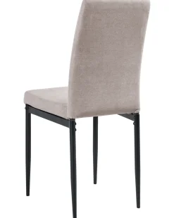 Set di 4 sedie da pranzo RINER Tessuto Tortora