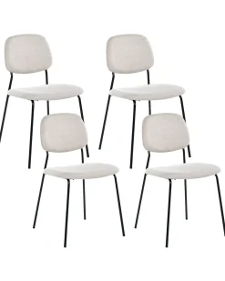 Set di 4 sedie da pranzo RILEY Tessuto Beige chiaro