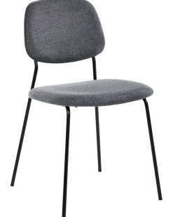 Set di 4 sedie da pranzo RILEY Tessuto Grigio