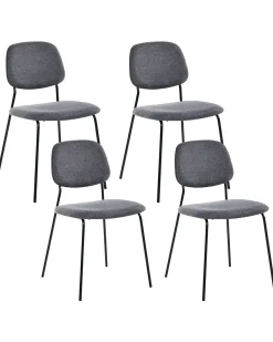 Set di 4 sedie da pranzo RILEY Tessuto Grigio