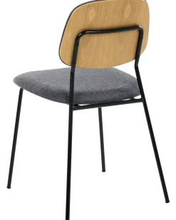 Set di 4 sedie da pranzo RILEY Tessuto Grigio