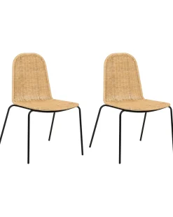 Set di 2 sedie da pranzo ROXTON Rattan Naturale