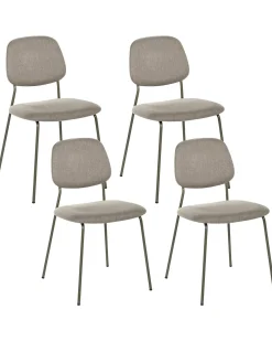 Set di 4 sedie da pranzo RILEY Tessuto Tortora