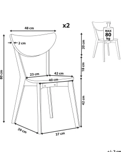 Set di 2 sedie da pranzo ROXBY Bianco