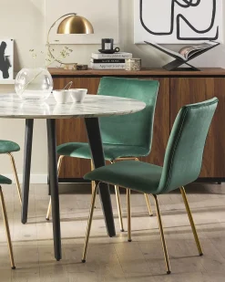 Set di 2 sedie da pranzo RUBIO Velluto Verde smeraldo