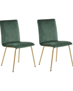 Set di 2 sedie da pranzo RUBIO Velluto Verde smeraldo
