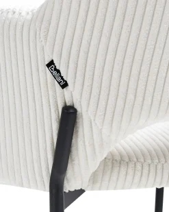Set di 2 sedie da pranzo RATON Velluto a coste Bianco sporco