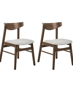 Set di 2 sedie da pranzo SMILEY Legno Marrone/Grigio
