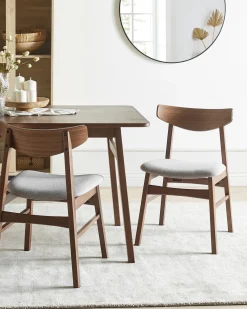 Set di 2 sedie da pranzo SMILEY Legno Marrone/Grigio
