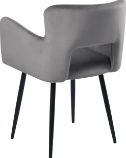 Set di 2 sedie da pranzo SANILAC Velluto Grigio