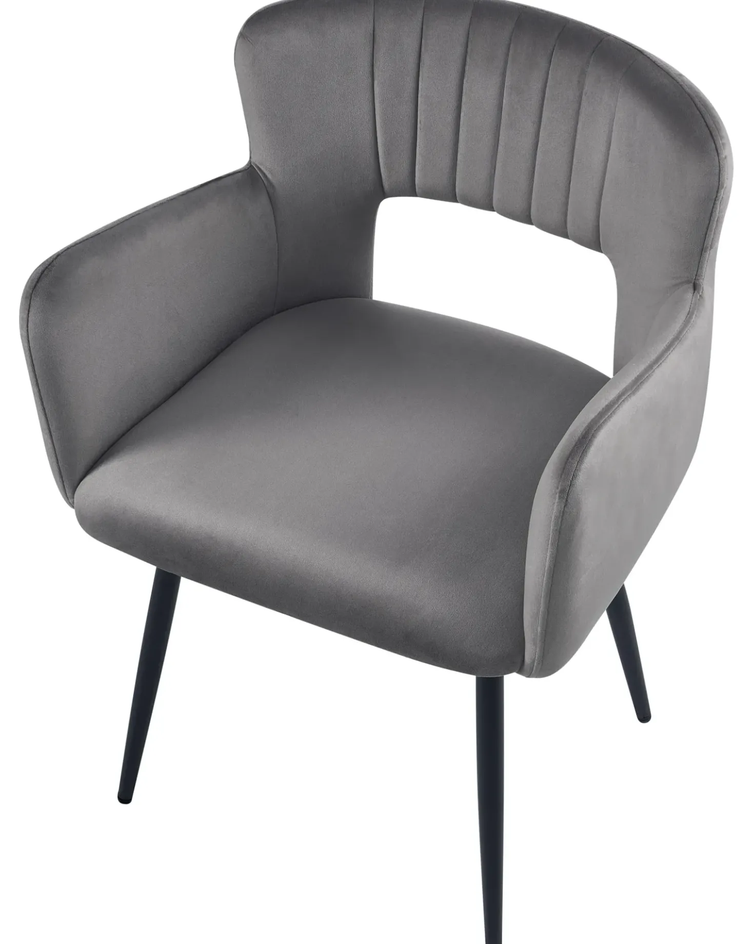 Set di 2 sedie da pranzo SANILAC Velluto Grigio