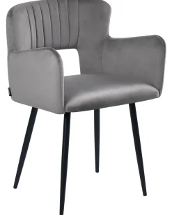 Set di 2 sedie da pranzo SANILAC Velluto Grigio