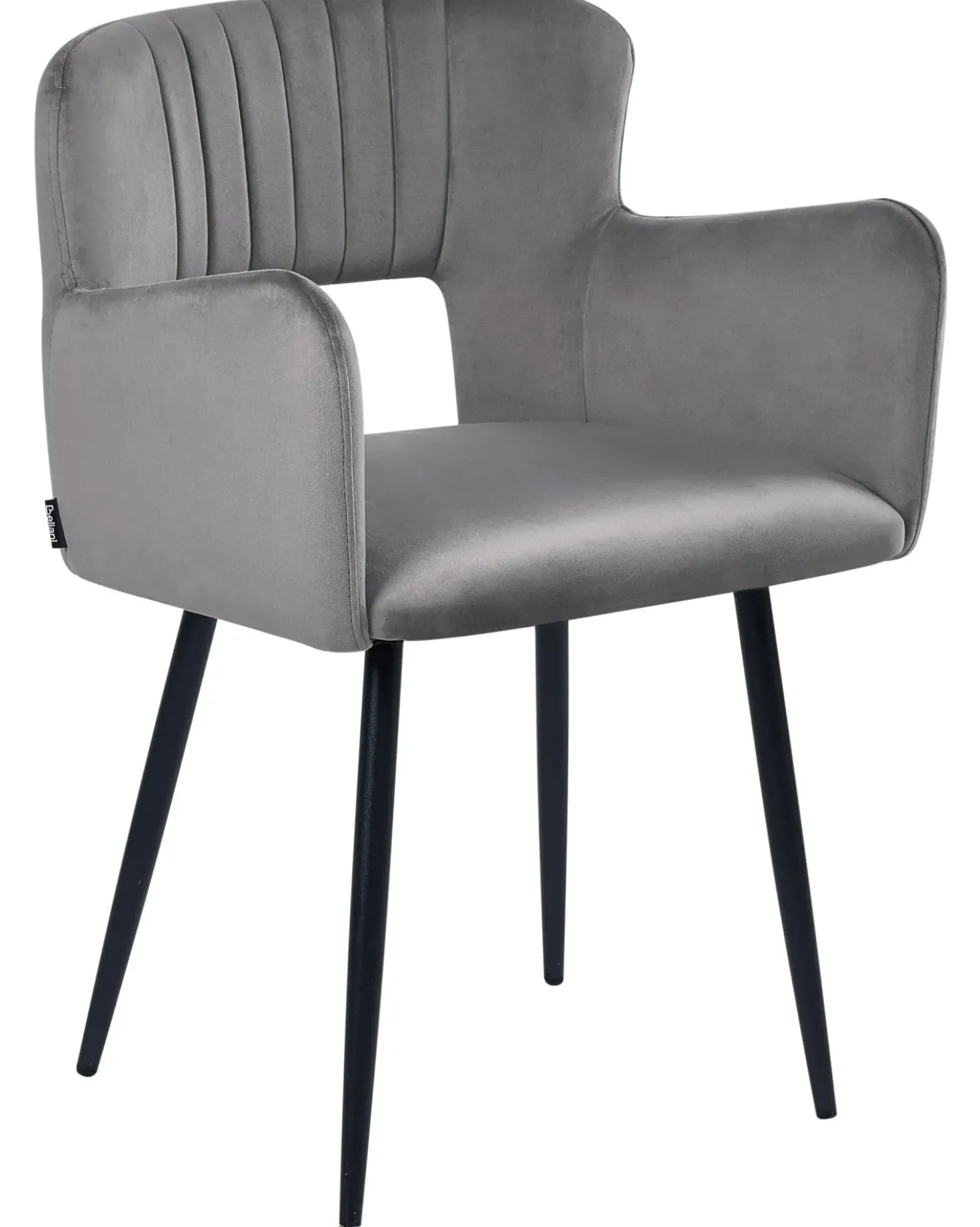 Set di 2 sedie da pranzo SANILAC Velluto Grigio