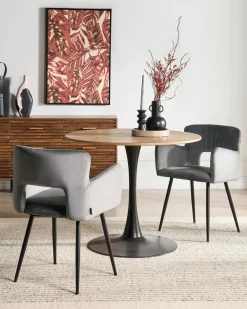 Set di 2 sedie da pranzo SANILAC Velluto Grigio