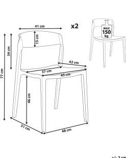 Set di 2 sedie da pranzo SOMERS Bianco